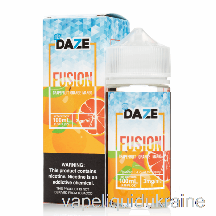 Vape Liquid Ukraine ICED Grapefruit Orange Mango - 7 Daze Fusion - 100mL 3mg